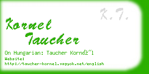 kornel taucher business card